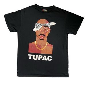 Rare Cross Colours Tupac shakur hip hop pop art short sleeve tee